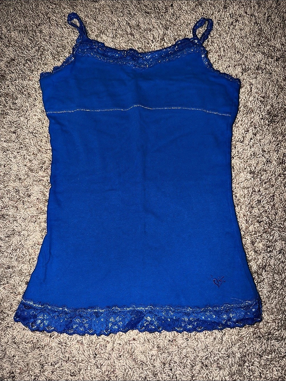 Royal Blue Lace Trim Camisole